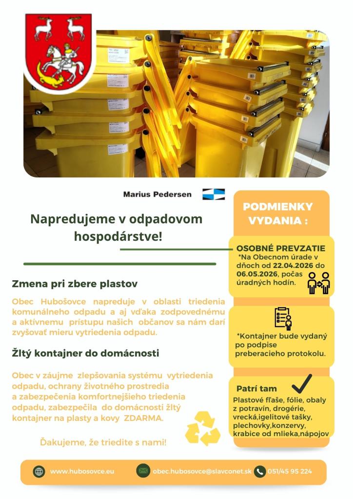 Žltý kontajner do domácnosti