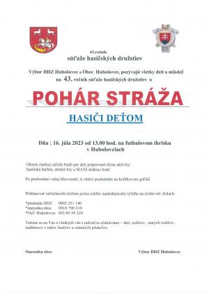 Pozvánka Pohár Stráža